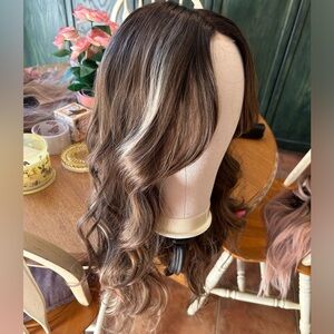 NEW Monica luxe high quality bio futura synthetic wig wavy long brown